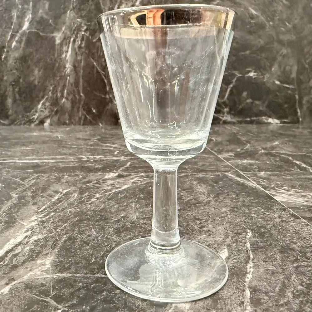 Silver Rimmed Shot Glasses (Set of 4)